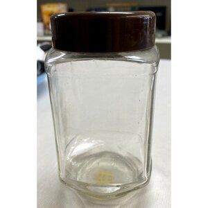 Vintage Sanka Glass Jar With Brown Plastic Lid
